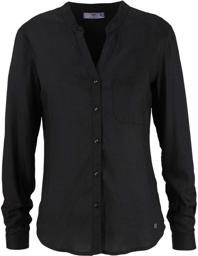 AJC Overhemdblouse met kleine staande kraag en borstzak - Foto 8