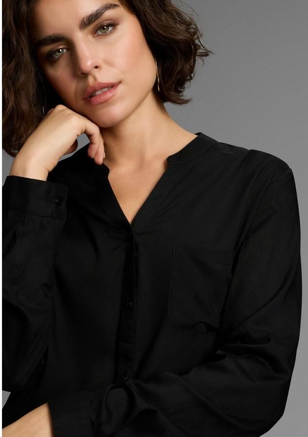 AJC Overhemdblouse met kleine staande kraag en borstzak - Foto 2