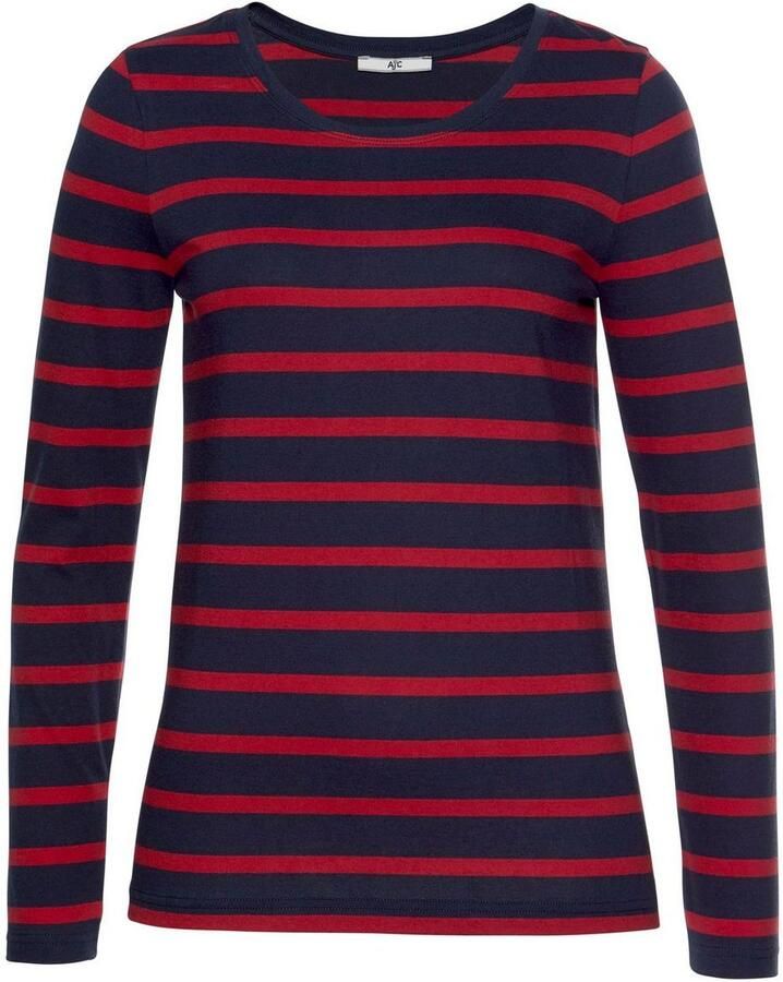 AJC Shirt met lange mouwen gestreept ronde hals van katoen van single jersey - Foto 13