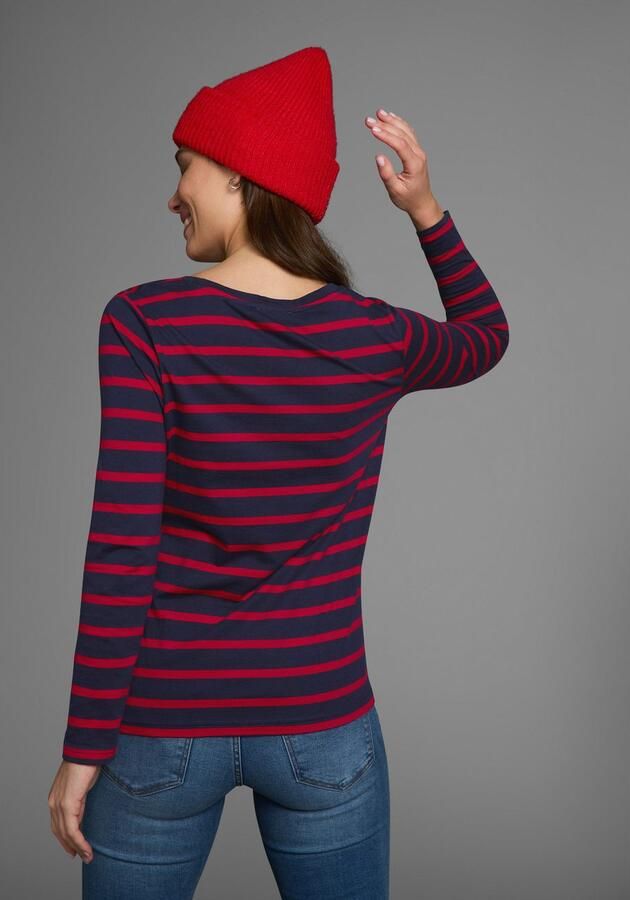 AJC Shirt met lange mouwen gestreept ronde hals van katoen van single jersey - Foto 11