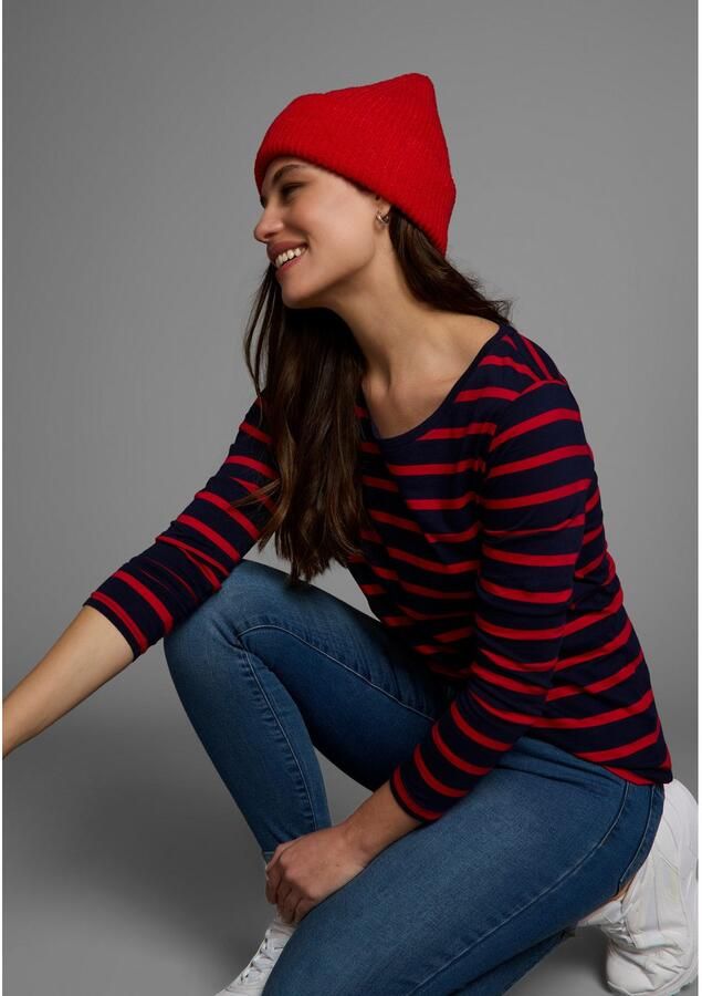 AJC Shirt met lange mouwen gestreept ronde hals van katoen van single jersey - Foto 7