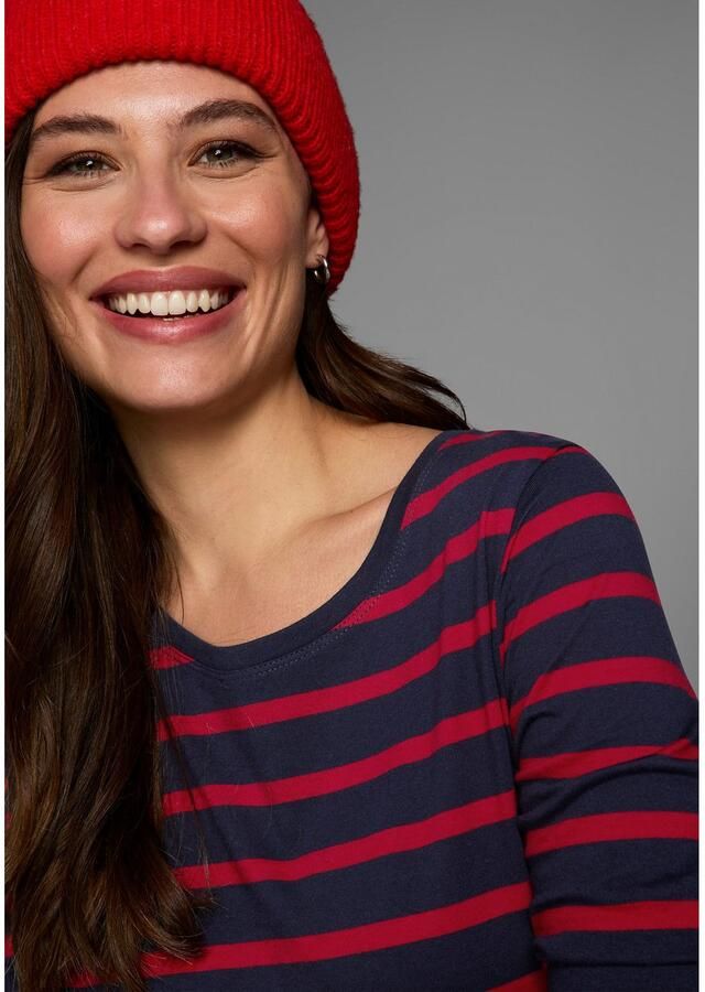 AJC Shirt met lange mouwen gestreept ronde hals van katoen van single jersey - Foto 3