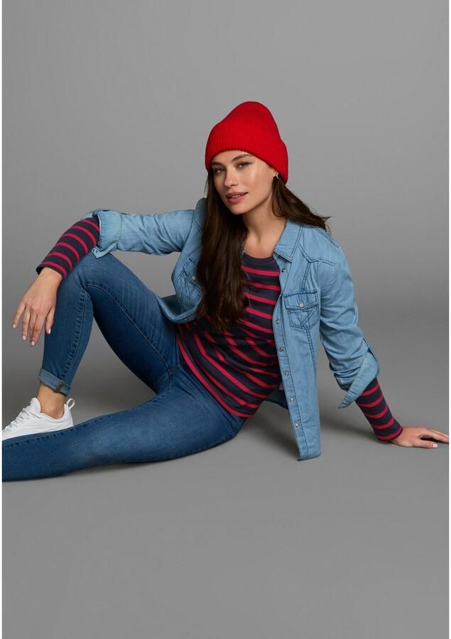 AJC Shirt met lange mouwen gestreept ronde hals van katoen van single jersey - Foto 8