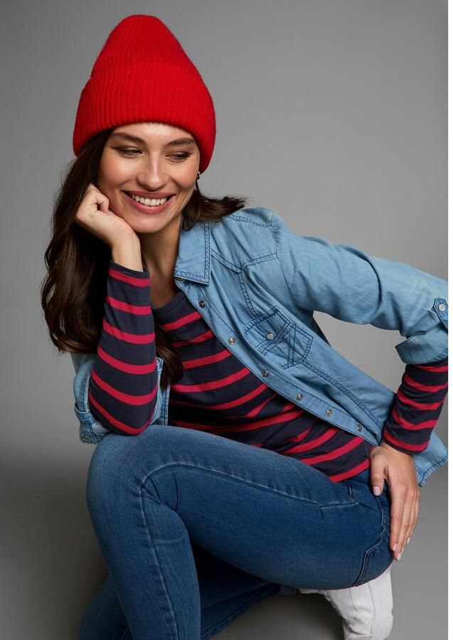 AJC Shirt met lange mouwen gestreept ronde hals van katoen van single jersey - Foto 6