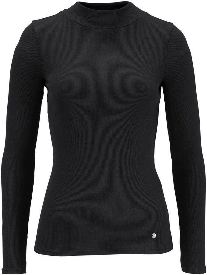 AJC Shirt met lange mouwen lange mouwen basic-stijl staande kraag ideaal voor kantoor en vrije tijd