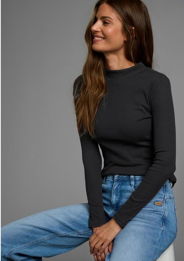 AJC Shirt met lange mouwen lange mouwen basic-stijl staande kraag ideaal voor kantoor en vrije tijd - Foto 6