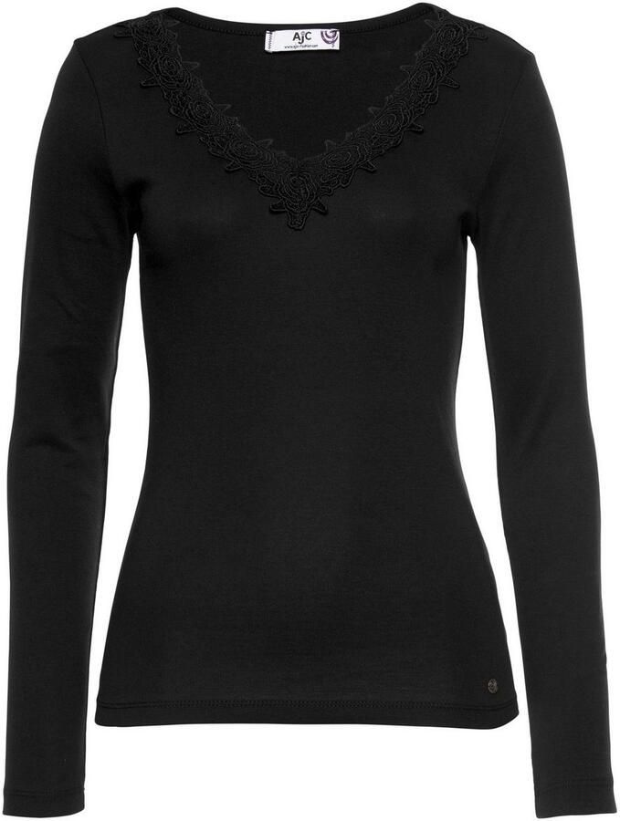 AJC Shirt met lange mouwen Lange mouwen figuurvolgend met betoverende kant - Foto 6