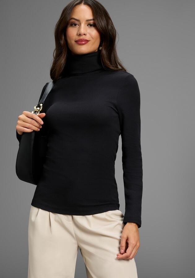 AJC Shirt met lange mouwen zeer figuurvolgend rolkragen basic-stijl - Foto 5