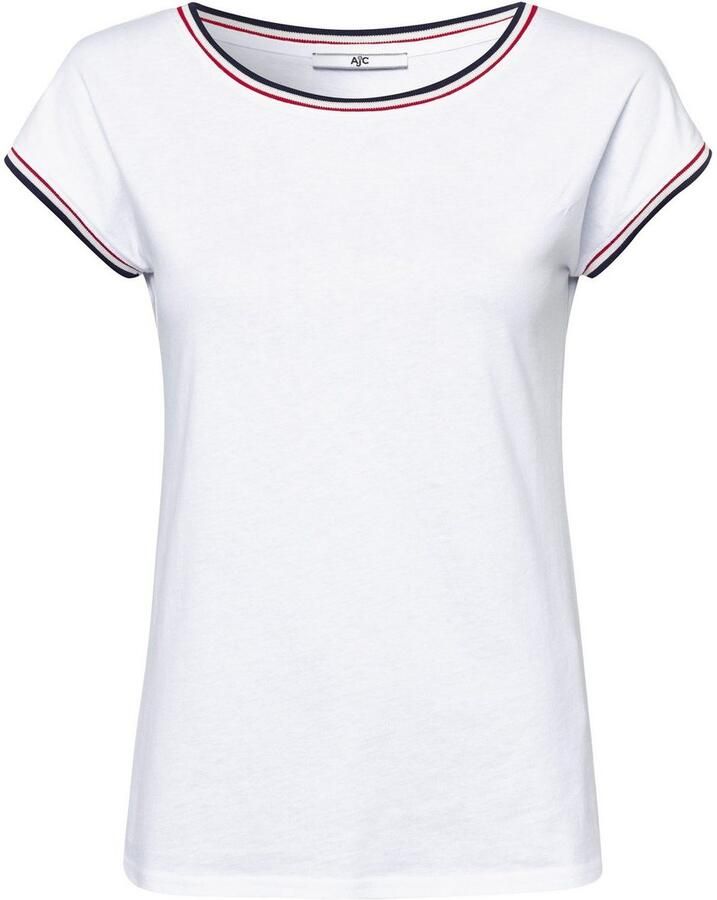 AJC Shirt met ronde hals Korte mouwen figuurvriendelijke pasvorm sportief streepmotief