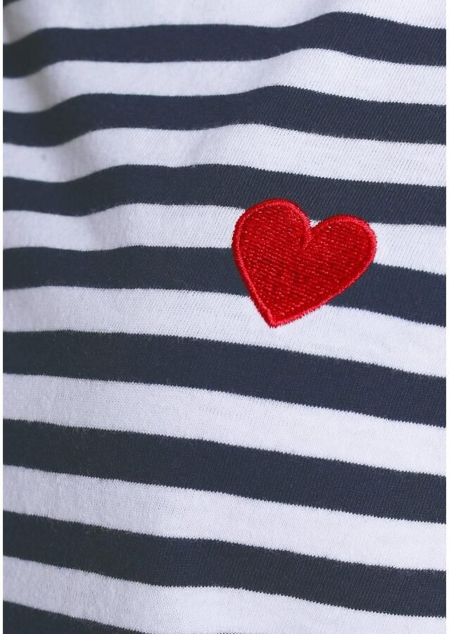 AJC Shirt met ronde hals Korte mouwen figuurvriendelijke pasvorm sportief streepmotief - Foto 5