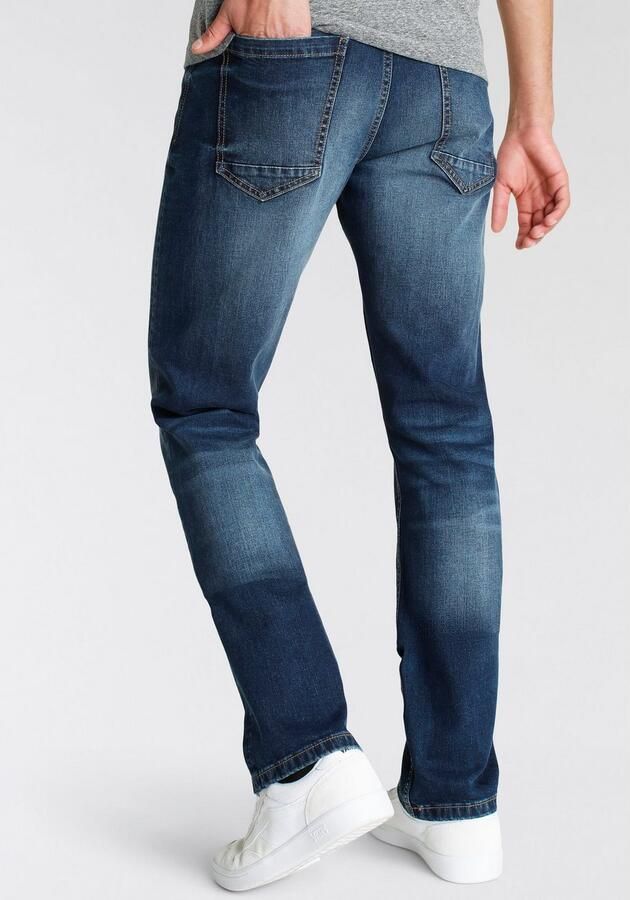 AJC Straight jeans rechtes gesneden used-look-wassing lage taille - Foto 4