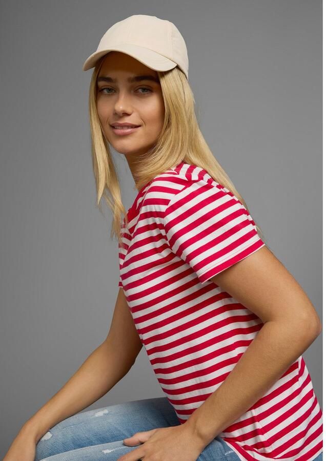 AJC T-shirt Korte mouwen getailleerde snit gestreept ronde hals - Foto 5