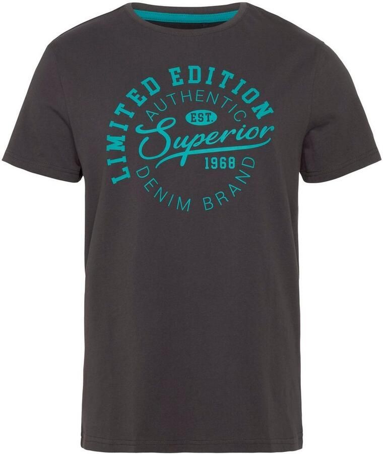 AJC T-shirt Korte mouwen smalle pasvorm in vintage-ontwerp - Foto 7