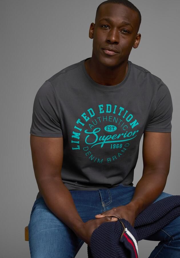 AJC T-shirt Korte mouwen smalle pasvorm in vintage-ontwerp - Foto 4