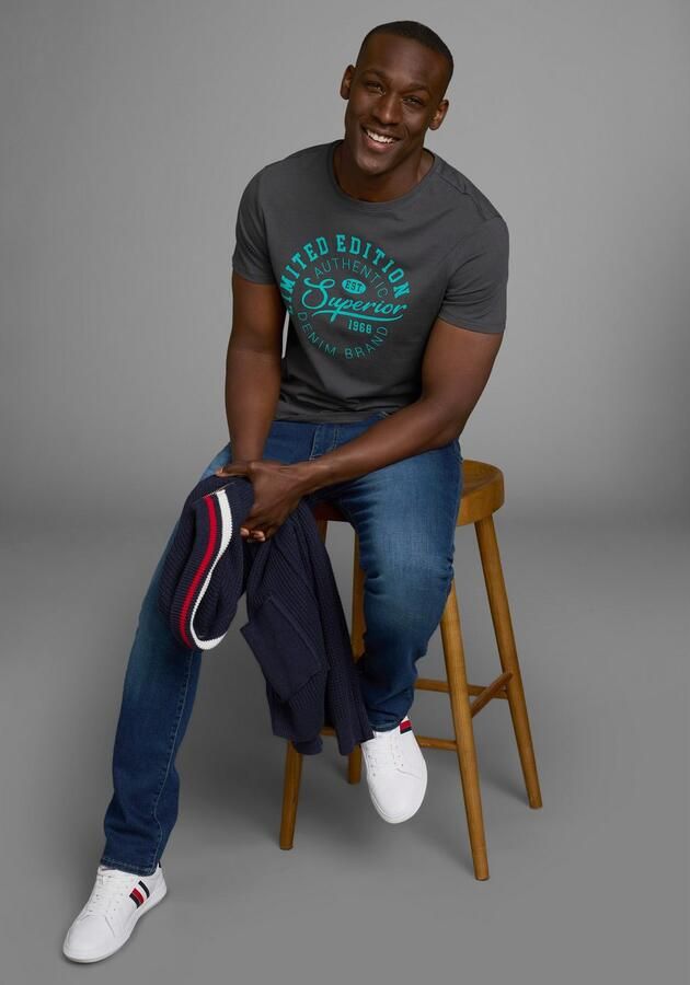 AJC T-shirt Korte mouwen smalle pasvorm in vintage-ontwerp - Foto 6