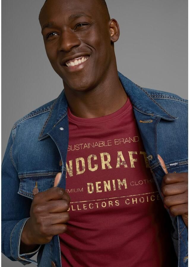 AJC T-shirt Korte mouwen smalle pasvorm in vintage-ontwerp