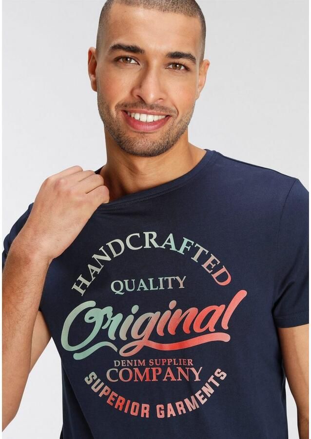 AJC T-shirt korte mouwen smalle snit bedrukt of effen - Foto 2