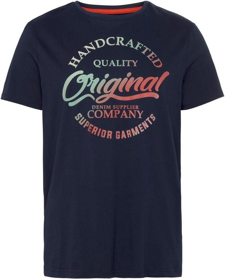 AJC T-shirt korte mouwen smalle snit bedrukt of effen