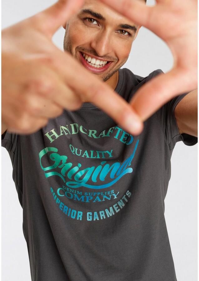 AJC T-shirt korte mouwen smalle snit bedrukt of effen - Foto 4