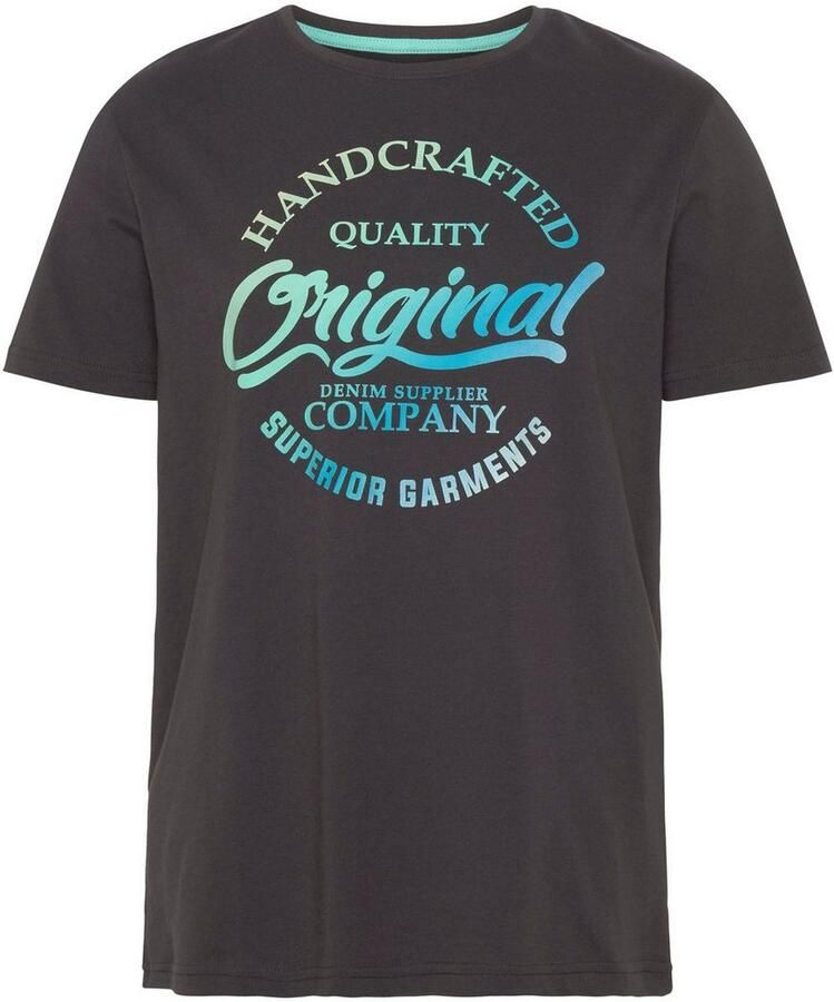 AJC T-shirt korte mouwen smalle snit bedrukt of effen