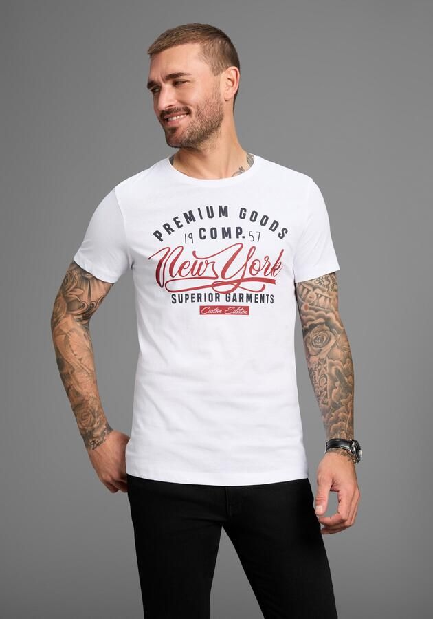 AJC T-shirt korte mouwen smalle snit met stijlvolle druk - Foto 4