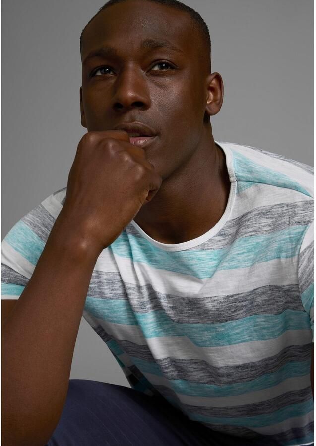 AJC T-shirt smal gesneden gestreept ronde hals - Foto 2