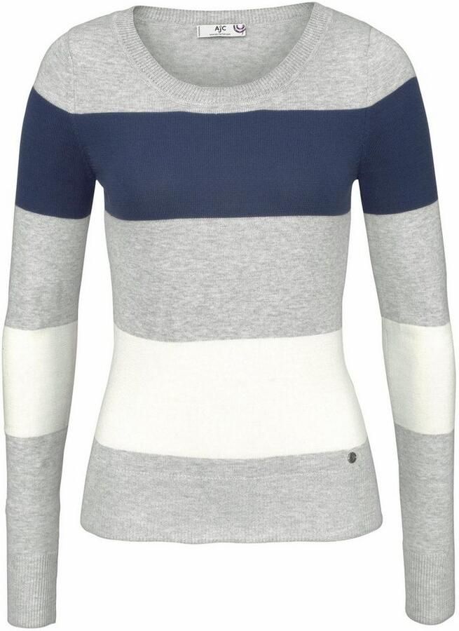 AJC Trui met ronde hals met brede blokstrepen - Foto 4