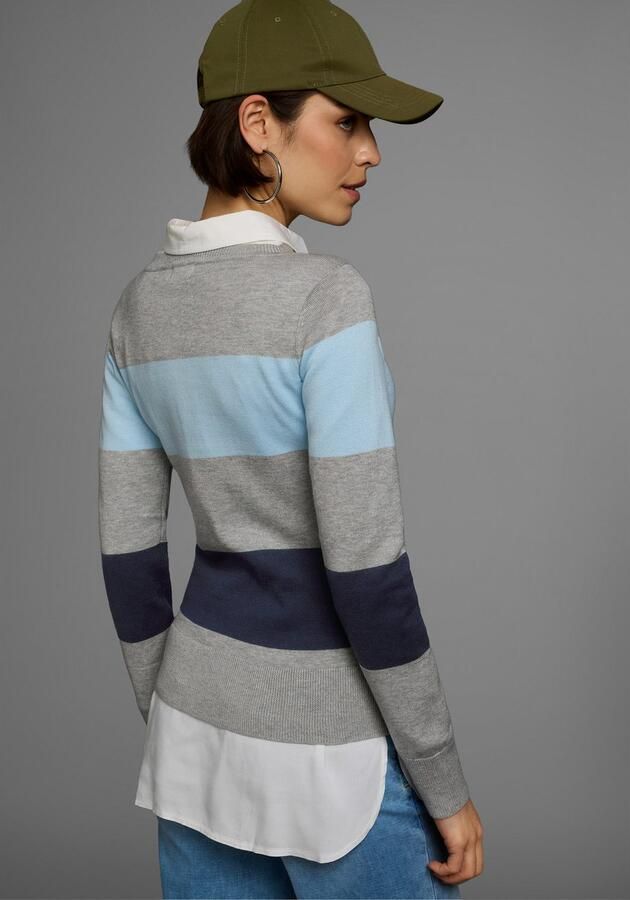 AJC Trui met ronde hals met brede blokstrepen - Foto 6