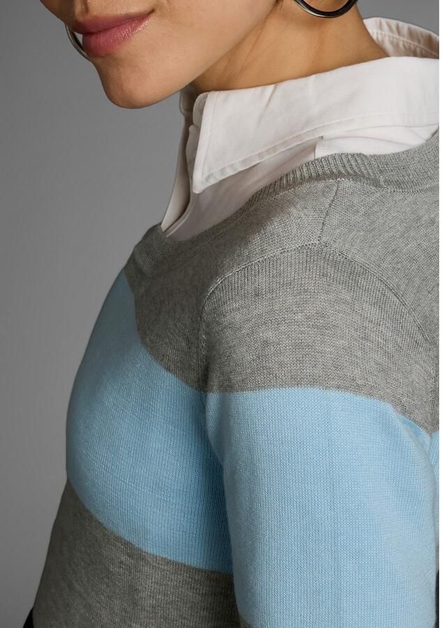 AJC Trui met ronde hals met brede blokstrepen - Foto 2