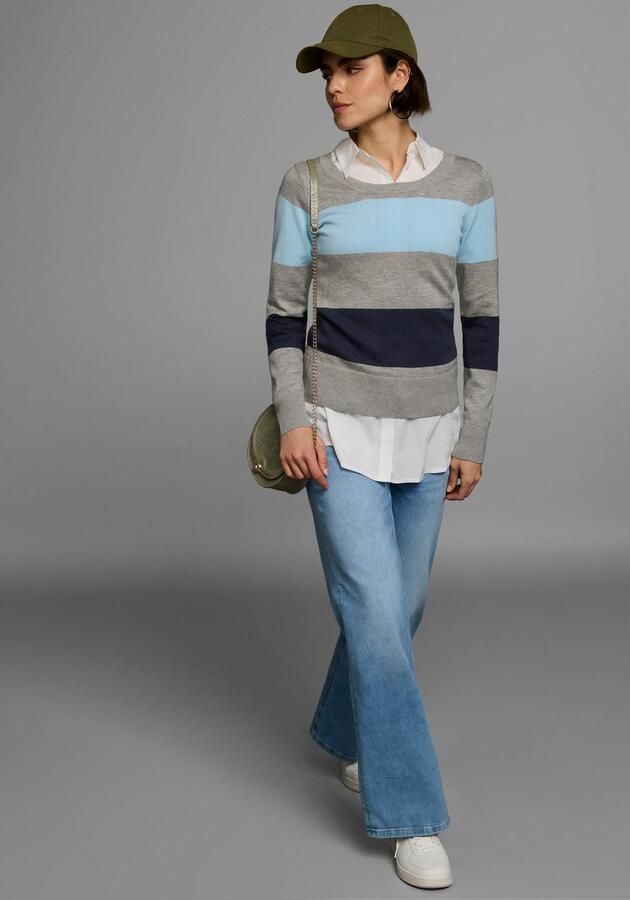 AJC Trui met ronde hals met brede blokstrepen - Foto 7