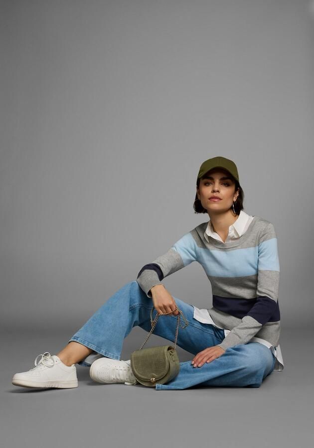 AJC Trui met ronde hals met brede blokstrepen - Foto 8