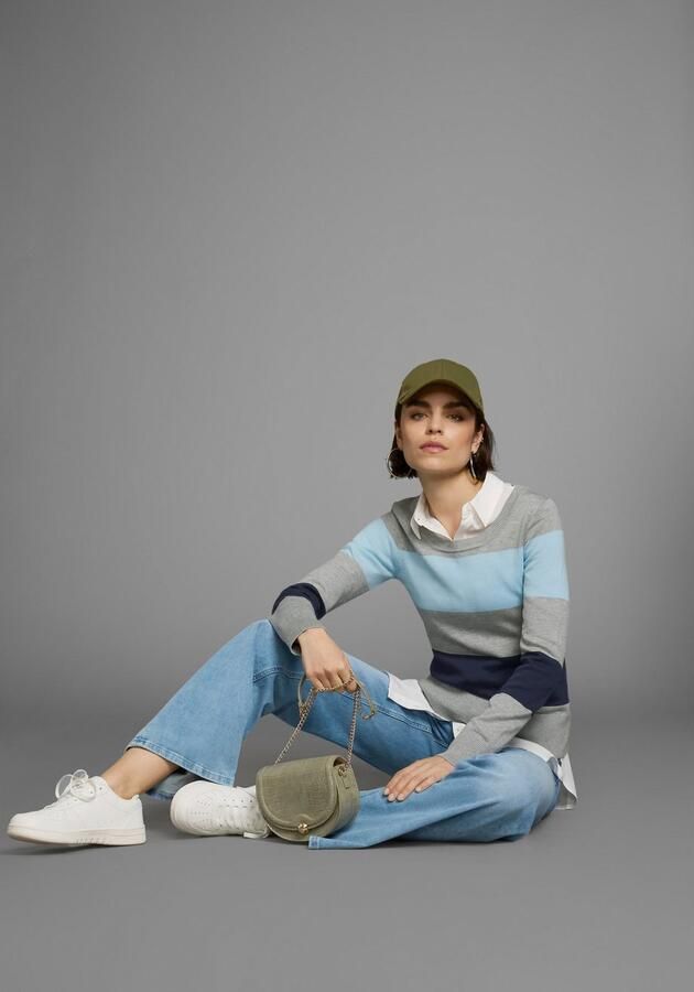 AJC Trui met ronde hals met brede blokstrepen - Foto 11