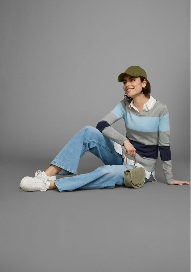 AJC Trui met ronde hals met brede blokstrepen - Foto 4