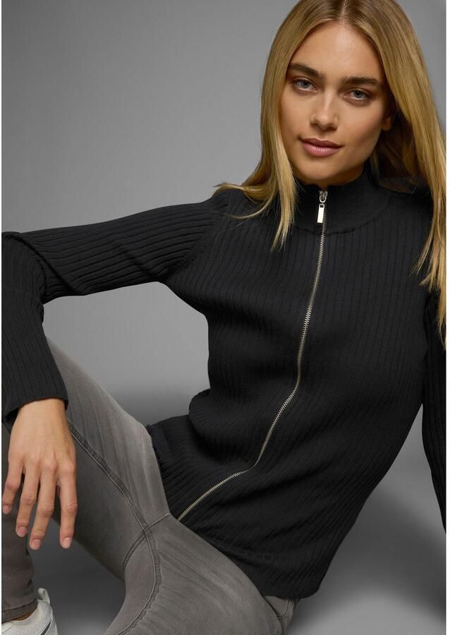 AJC Vest in ribbreisel met opstaande kraag en rits - Foto 3