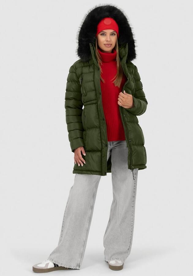 Alife & Kickin Gewatteerde jas MoonwalcAK A winterse korte jas met afneembare nepbont - Foto 3