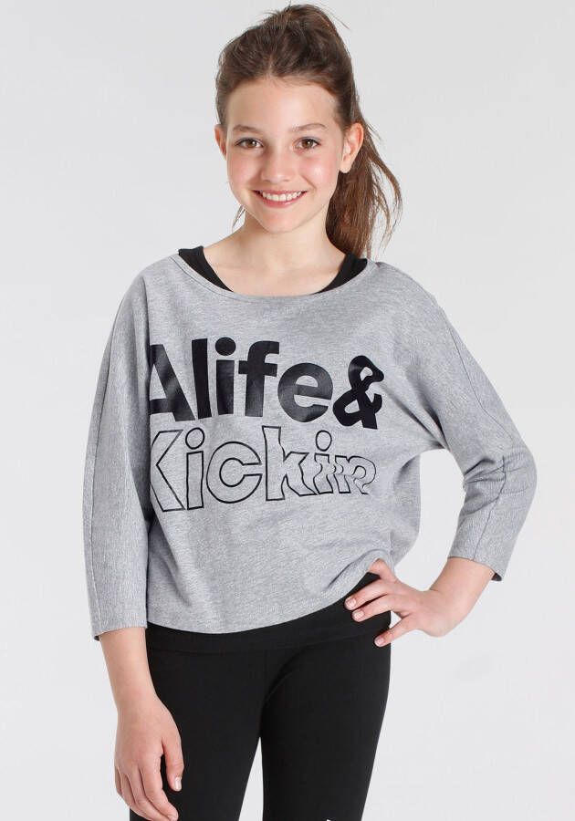 Alife & Kickin Shirt met 3 4-mouwen Met logoprint (2-delig)
