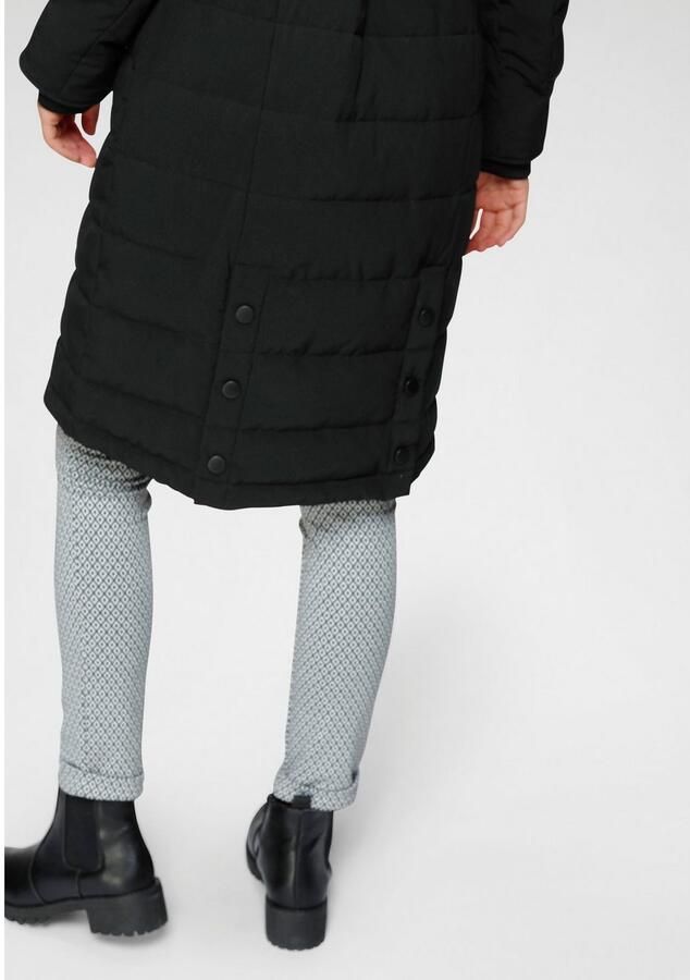 ALPENBLITZ Gewatteerde jas Oslo long Jas met merkstempel op de riem & afneembare capuchon - Foto 2