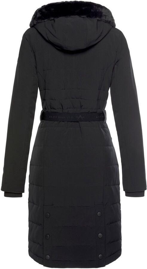 ALPENBLITZ Gewatteerde jas Oslo long Jas met merkstempel op de riem & afneembare capuchon - Foto 11