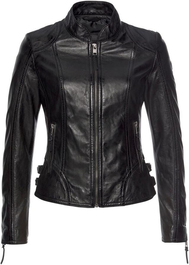 ALPENBLITZ Leren jack Athene van zacht lamsnappa leer figuurvolgende snit kort - Foto 9