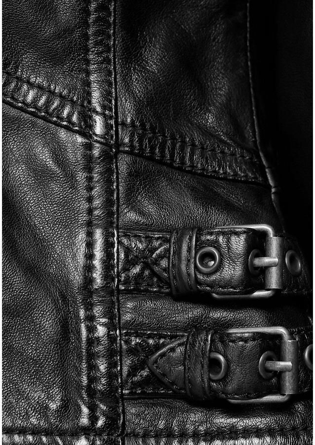 ALPENBLITZ Leren jack Athene van zacht lamsnappa leer figuurvolgende snit kort - Foto 2