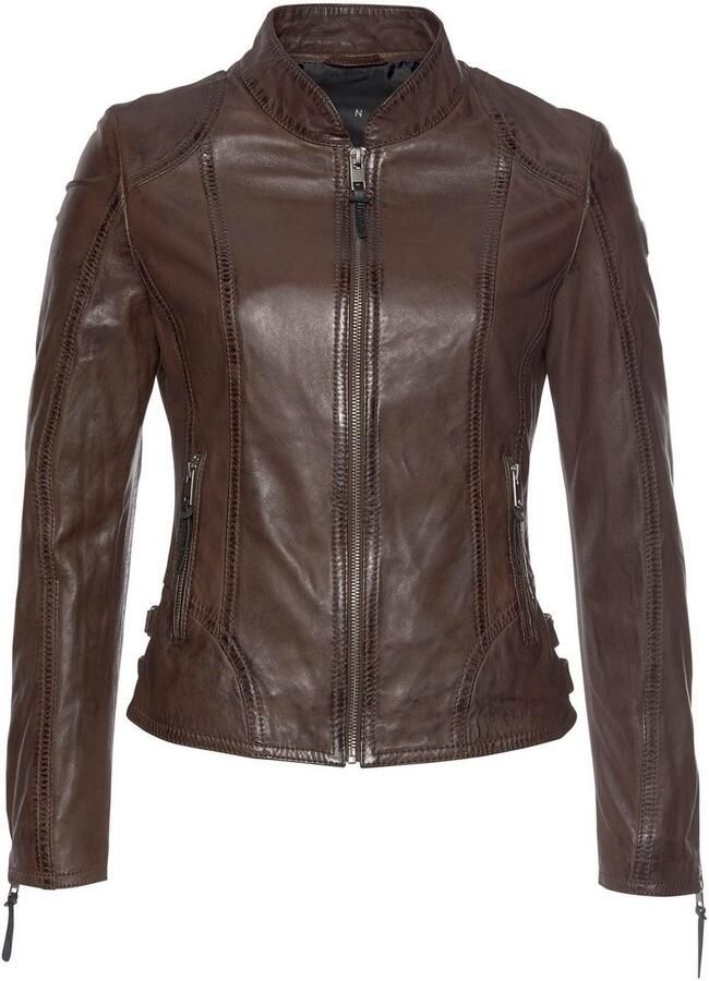 ALPENBLITZ Leren jack Athene van zacht lamsnappa leer figuurvolgende snit kort - Foto 7