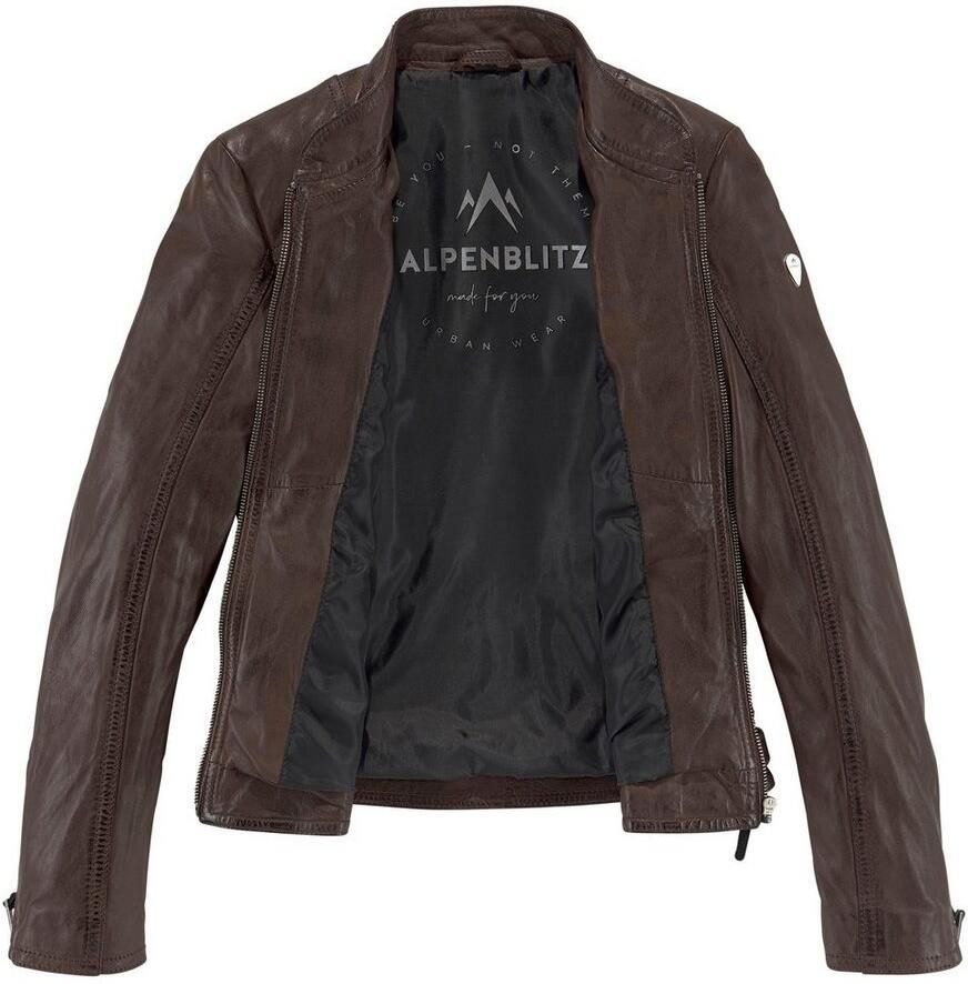 ALPENBLITZ Leren jack Athene van zacht lamsnappa leer figuurvolgende snit kort
