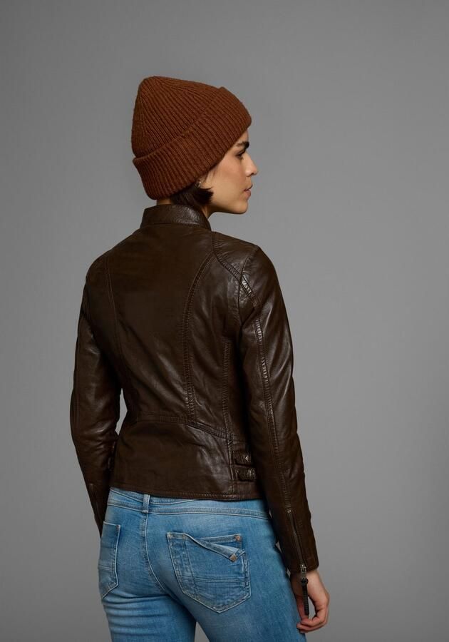 ALPENBLITZ Leren jack Athene van zacht lamsnappa leer figuurvolgende snit kort - Foto 4