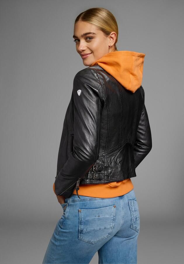 ALPENBLITZ Leren jack Athene van zacht lamsnappa leer figuurvolgende snit kort - Foto 5