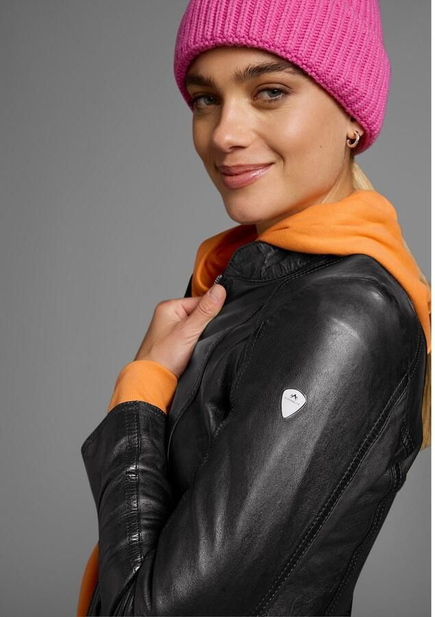 ALPENBLITZ Leren jack Athene van zacht lamsnappa leer figuurvolgende snit kort - Foto 3