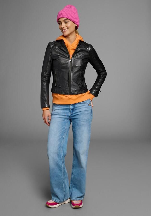 ALPENBLITZ Leren jack Athene van zacht lamsnappa leer figuurvolgende snit kort - Foto 6