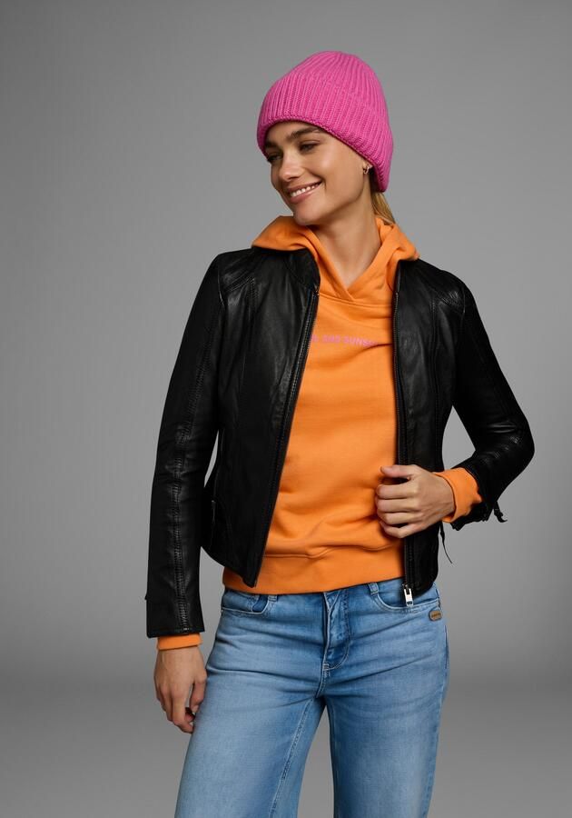 ALPENBLITZ Leren jack Athene van zacht lamsnappa leer figuurvolgende snit kort - Foto 8