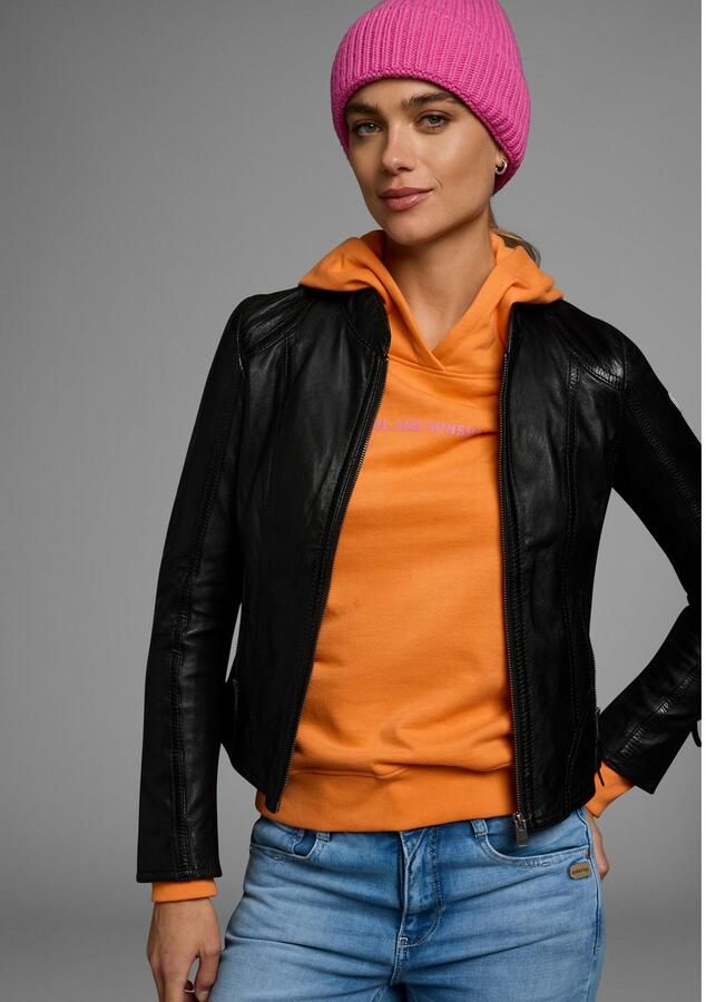 ALPENBLITZ Leren jack Athene van zacht lamsnappa leer figuurvolgende snit kort - Foto 4