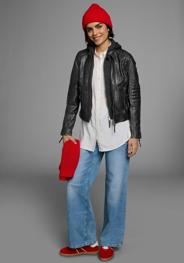 ALPENBLITZ Leren jack Lissabon voor zomer en tussenseizoen van lamsnappa leer stijlvol - Foto 8