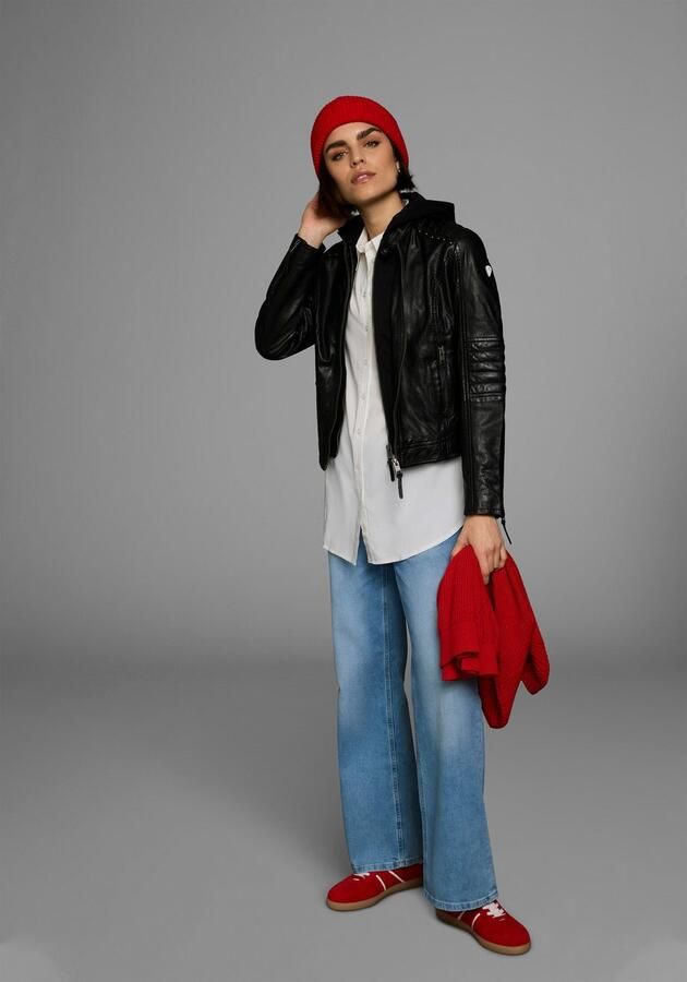 ALPENBLITZ Leren jack Lissabon voor zomer en tussenseizoen van lamsnappa leer stijlvol - Foto 10